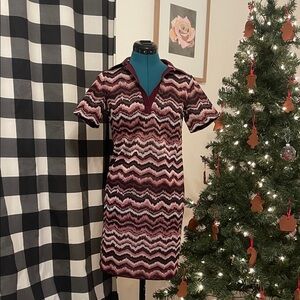 Elegant Zigzag Patterned Dress
